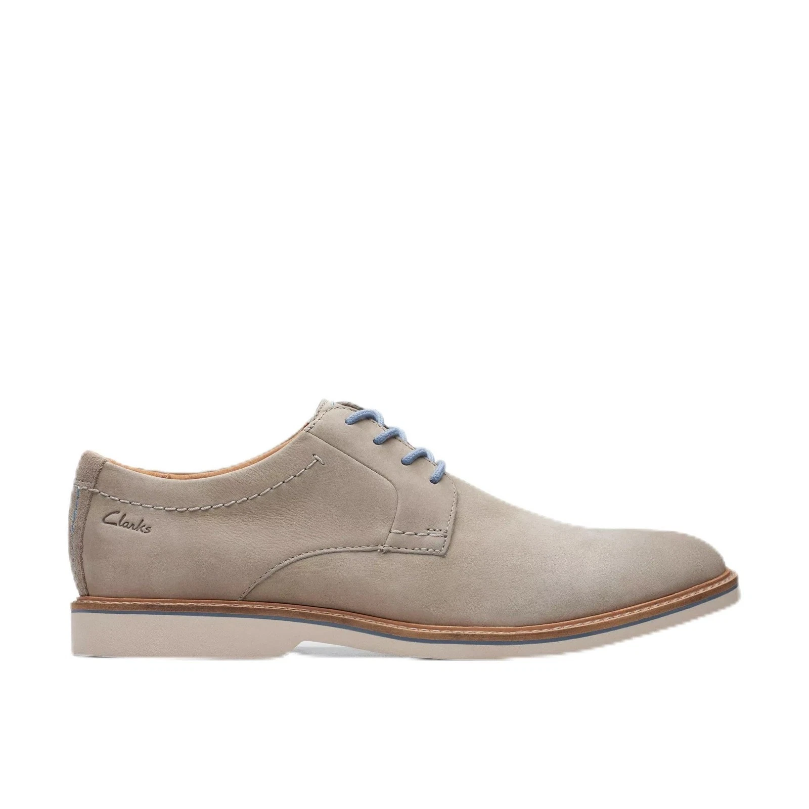 Clarks Uomo Atticus LT Oxford in Pizzo Grigio Nubuck 8 5