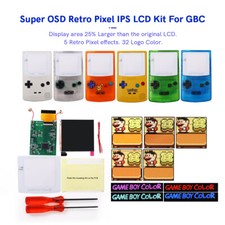 GBC V4Pro OSD RETRO PIXEL Backlight IPS LCD Kit For Gameboy Color W/Pre-cut Case