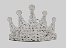 Rock Rebel Crown Belt Buckle New Men Women Fashion Bling Iced Silver Rhinestones