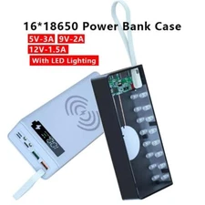 DIY Battery Case Box Kit for Rechargeable 16Slot 18650 Li-ion Battery Power Bank