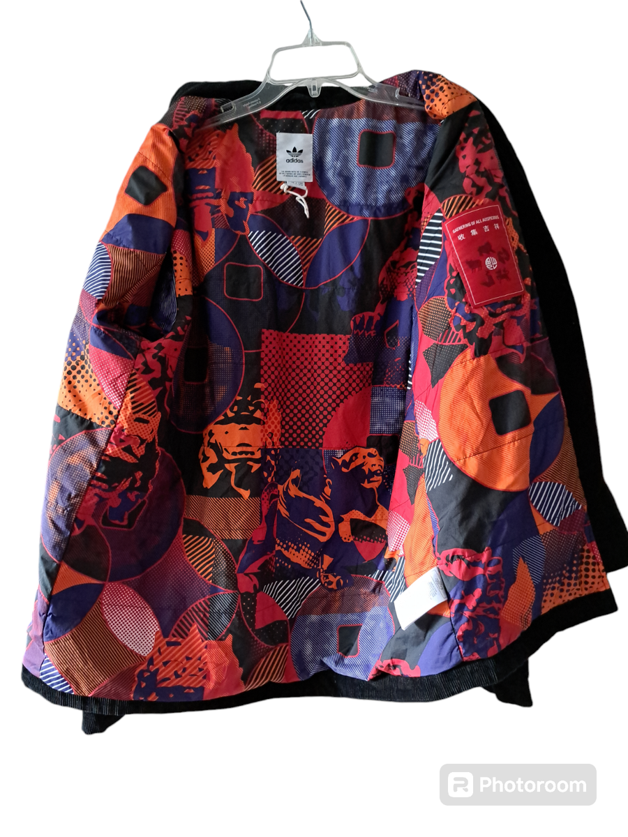 Adidas Men's Chinese New Year CNY Blk Corduroy Coach Jacket Size M