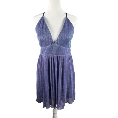 Lulus Dress L Cocktail Party Strappy Iridescent Mermaid Shimmer Empire Waistline