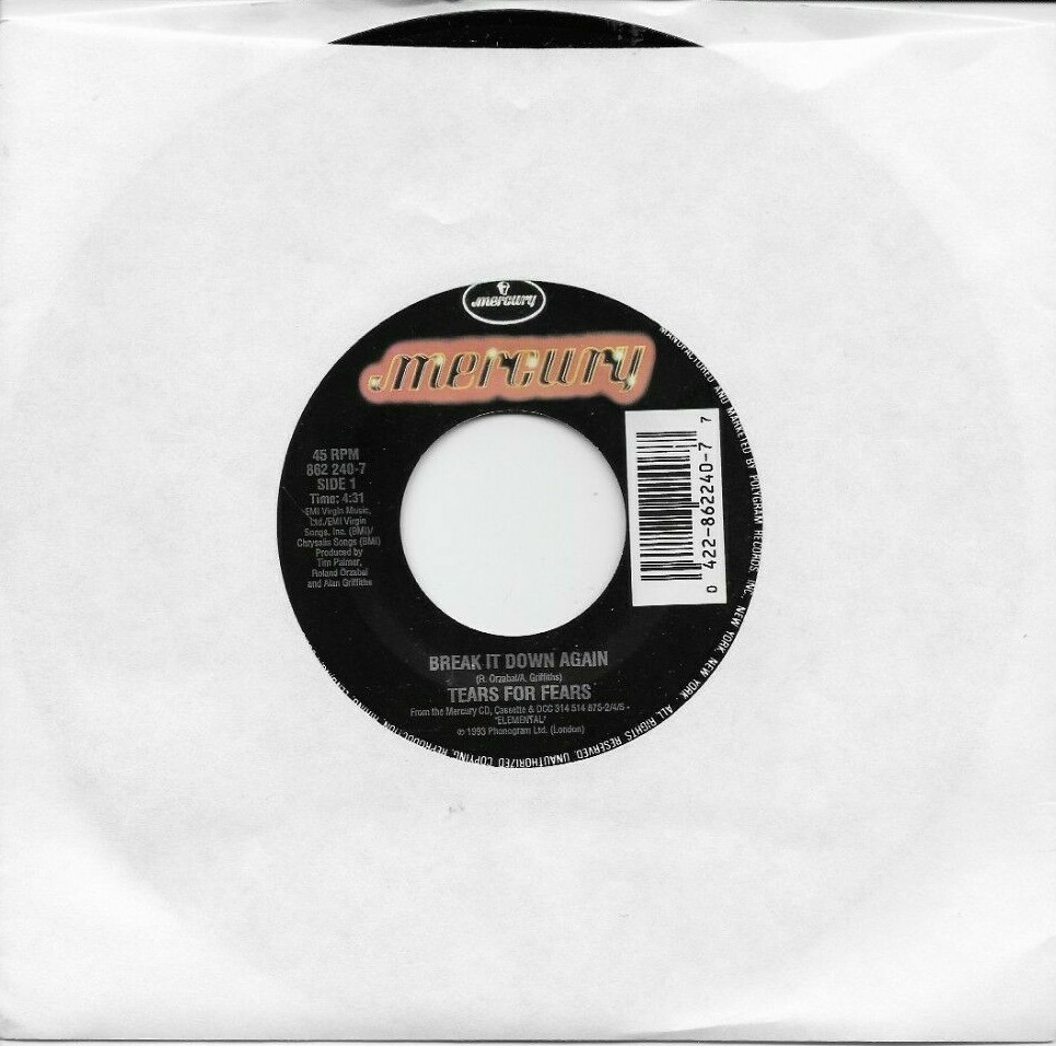 TEARS FOR FEARS Break It Down Again / Bloodletting Go 45 | eBay
