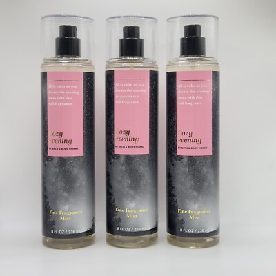 Bath and Body Works COZY EVENING Fine Fragrance Body Mist 8 oz Set of 3 NEW!