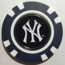MLB New York Yankees Yankee Magnetic Poker Chip removable Golf Ball Marker