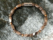 100 Copper Magnetic Hematite Anklet Necklace Bracelet 1 Row Gauss Handmade USA