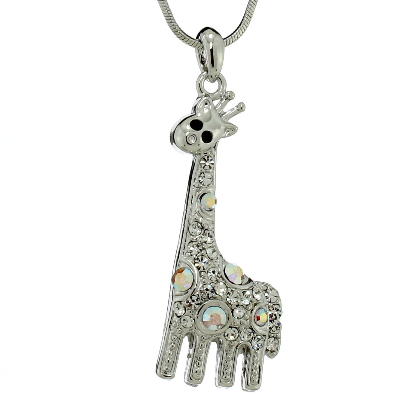 Swarovski Crystal Giraffe Necklace Zoo Safari Pendant 18 Inch Chain