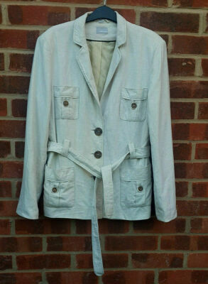 Charles Voegele Nadia Nardi Beige Linen Blend Jacket UK size 18 FR 46 D 44