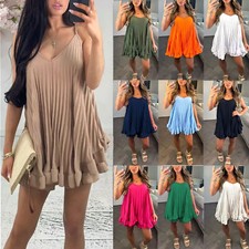 Women's Ladies Pleated Frill Strappy Cami Blouse Top Shorts Two Piece Co ord Set