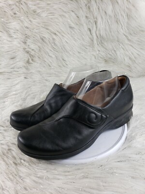 CLARKS ARTISAN 13285 Black Leather Slip On Shoes Womens Size