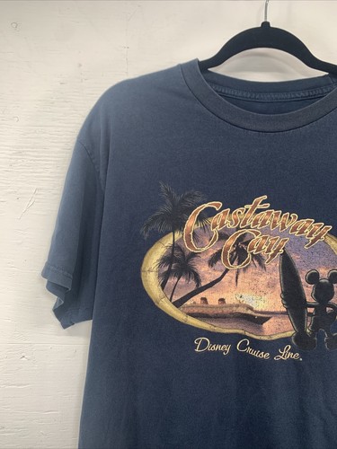 VINTAGE DISNEY CRUISE LINE - CASTAWAY CAY - LARGE - NAVY BLUE T-SHIRT - Picture 3 of 10