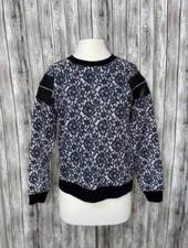 NWT DKNY sweater Sweatshirt Cool Graphic Arm Zippers  Patches Size S MSRP: 89