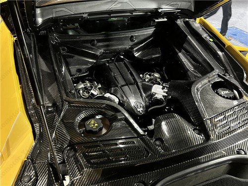 DRY CARBON oe-style Engine Cover w/letters Kit For 2020-2023 Maserati MC20 - Picture 22 of 24