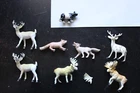 Vintage Marx Animal Kingdom Figures Plastic Animals Mule Deer & Fox Lot