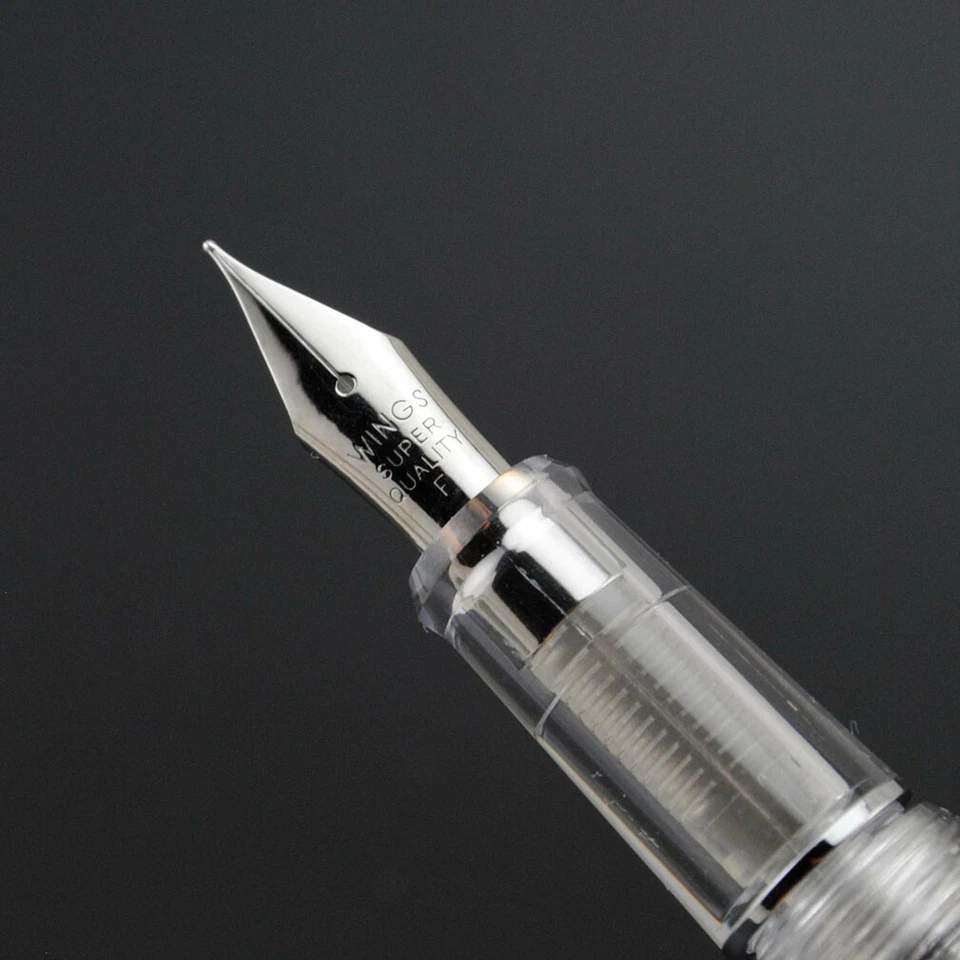 698 Plastic Piston Fountain Pen F/EF 0.5/0.38mm Extra Fine Nib Writing Wing Sung - Image 4 of 4