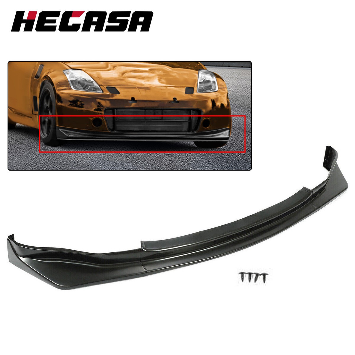 For 03 04 05 Nissan 350z Z33 JDM Style PP Front Bumper Lip Kit NS
