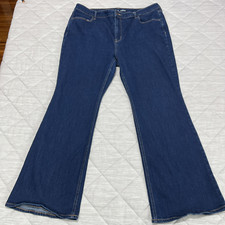 Old Navy Jeans Womens 18 Wow Flare Blue Dark Wash High Rise 38x30 Flared EUC