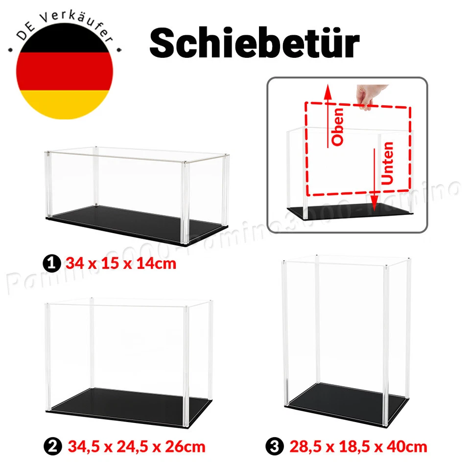 Schiebetür Acryl Vitrine Einzelvitrine Plexiglas Große Figur 1:18 Schaukasten DE