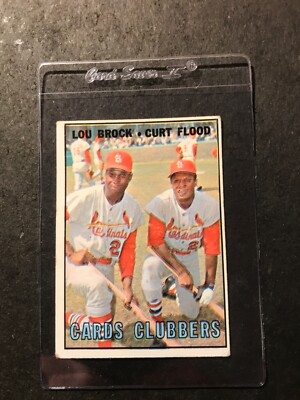 1967 Topps #63 Lou Brock/Curt Flood Cards Clubbers VGEX MAKE ME AN OFFER WOW +