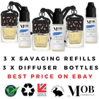 3 x 10ml Car Diffuser Refill Oil and Hanging Diffuser Bottle Car Air Freshener 1