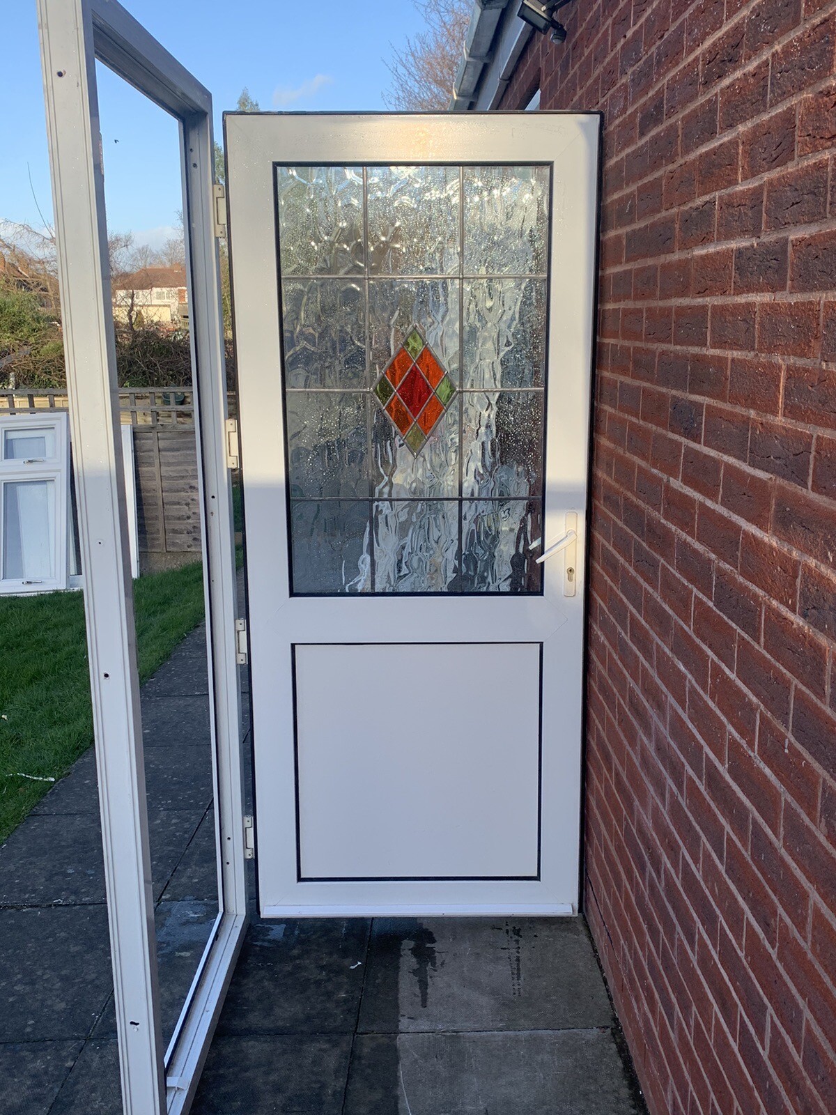 UPVC DOUBLE GLAZED BACK DOOR SIDE DOOR 93cm WIDE 209cm HIGH WITH KEY