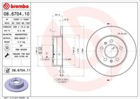 2X Brembo 08.6704.11 Bremsscheibe FüR Renault