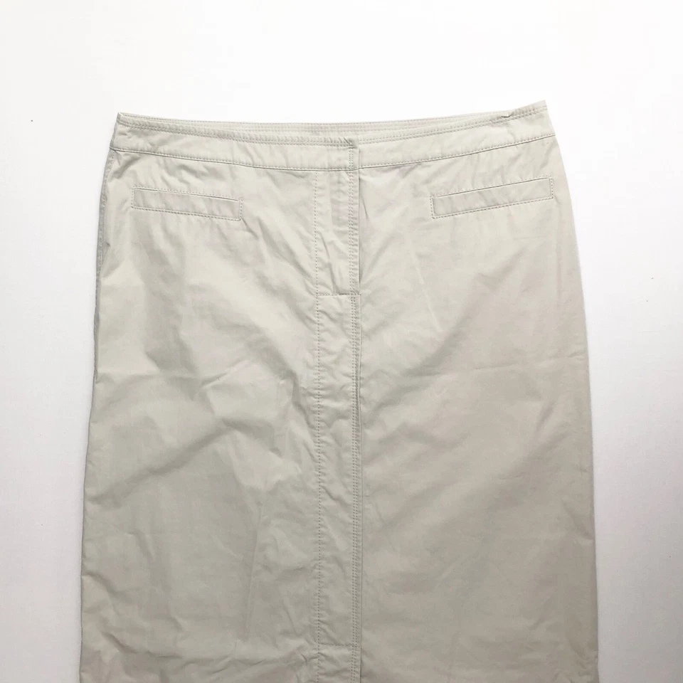 Maxi Falda Beige Caqui Gorpcore Exterior Y2K Años 2000 Peso Pesado Nylon con Abertura L 12 Foto 2 de 4