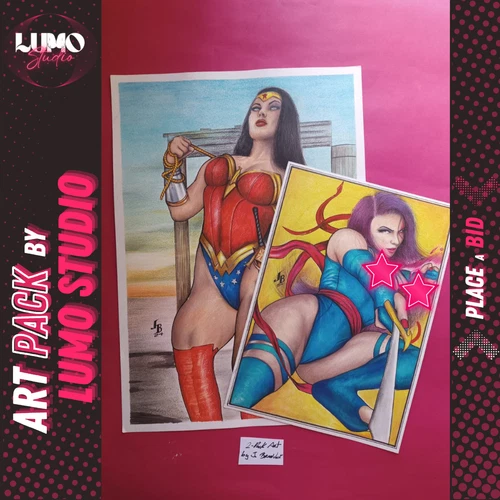 2-Pack Art (11"x17" & 09"x12") by J. Braddock - Lumo Studio Original Comic Art