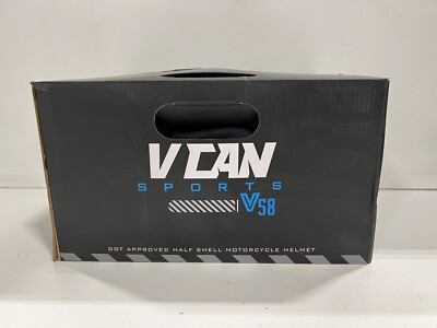 VCAN Cruiser Half Face Motorcycle Helmet with Drop-Down Sun Visor, Black, S