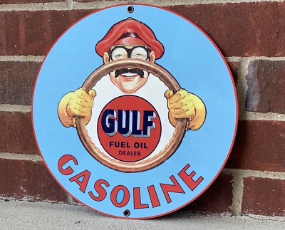 HD quality Gulf Dealer Tires gasoline advertising garage sign   Premium quality