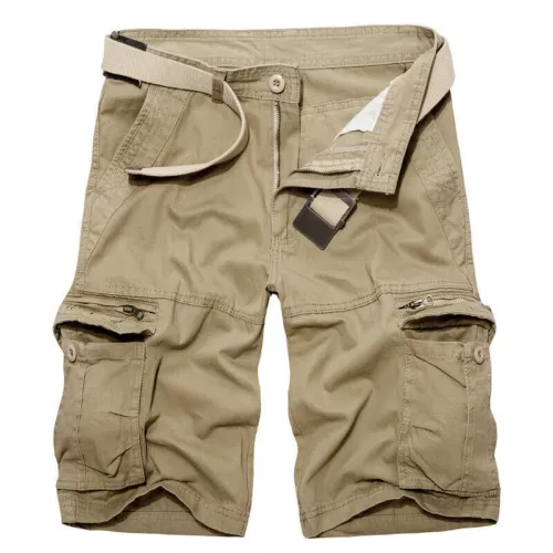 Mens Cargo Combat Shorts Cotton Chino Twill Knee Length Half Pants Multi Pockets - Picture 10 of 20