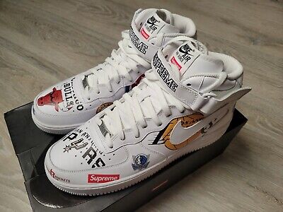2018 Nike Air Force 1 Mid '07 Supreme NBA White SS18 AQ8017 2018 Nike Air Force 1 Mid '07 Supreme NBA White SS18 AQ8017