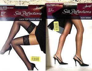 Hanes Silk Reflections Thigh Highs Size Chart