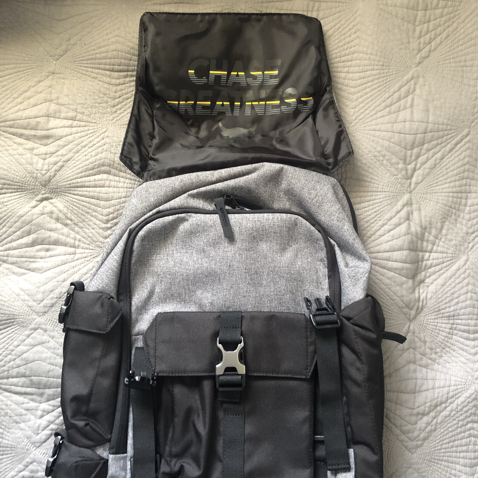 New Under Armour Project Rock Bag Gray UA Regiment Backpack Grey Chase Greatness eBay