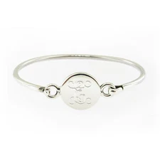 Monogrammed .925 Sterling Silver Hinged Baby Bracelet Personalized Engraved