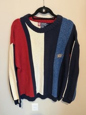 Vintage Ralph Lauren Chaps Knit Crewneck Sweater Mens Large Colorblock Made USA