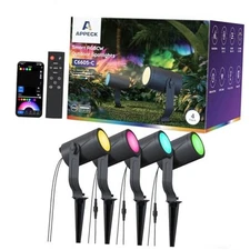  Smart Outdoor Spot Lights 24W, RGBCW Color Changing Landscape Lights 4 Pack