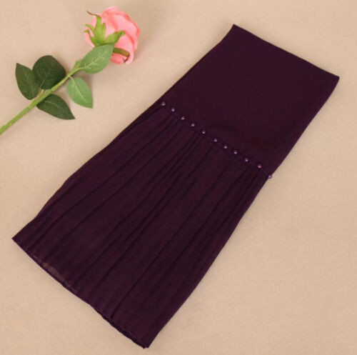 Muslim Women Long Scarf Head Wrap Scarves Beaded Shawls Islamic Headscarf Stoles - Picture 10 of 30
