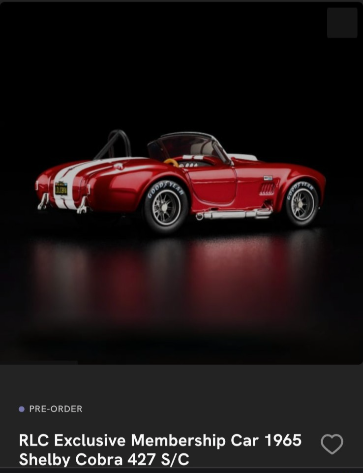 RLC Exclusive Membership Car 1965 Shelby Cobra 427 S/C | eBay
