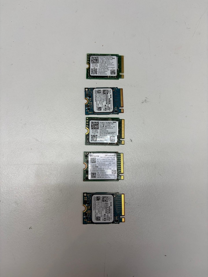 LOT of 10. 128GB SSD M.2 PCIE NVME 2230 Solid State Drive Major Brands ...