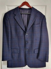 Baumler Suit Mens 54 blue check 100% Virgin Wool Jacket lovely condition 