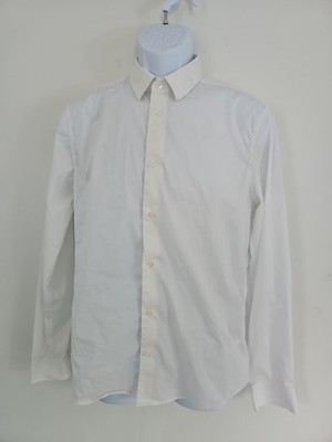 H&M Men's White Slim Fit Button-up Shirt Size Medium 15 3/4 Collar Long Sleeve