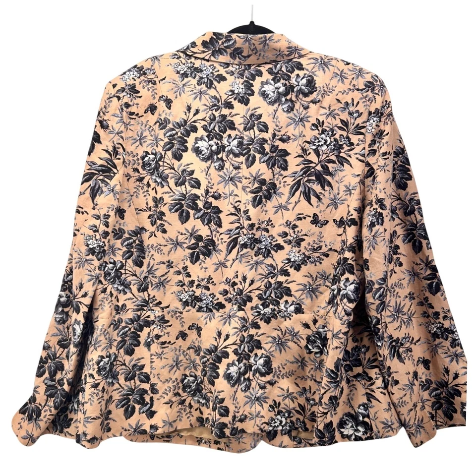 Blazer Kate Hill Mujer Lino Talla 22W Floral Carrera Profesional Negocios Oficina Foto 2 de 4