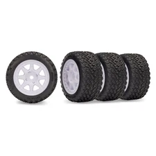 Traxxas Mini Rally Wheels w/ Rally Tires (Front & Rear) (White) (10874)