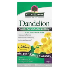 Nature's Answer, Dandelion, 1,260 mg, 90 Vegetarian Capsules Vegan, Kosher Parve