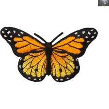 3"X1.75" Iron-On Embroidered Monarch Butterfly - Perfect for Customization