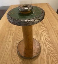 Large Vintage Industrial Wooden Spool 12in. Tall 6. Diameter