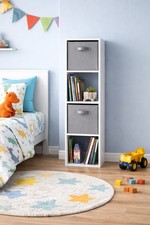 4 Cube Storage Unit Small Bookcase Wooden Storage Cabinets Book Shelf Shelves