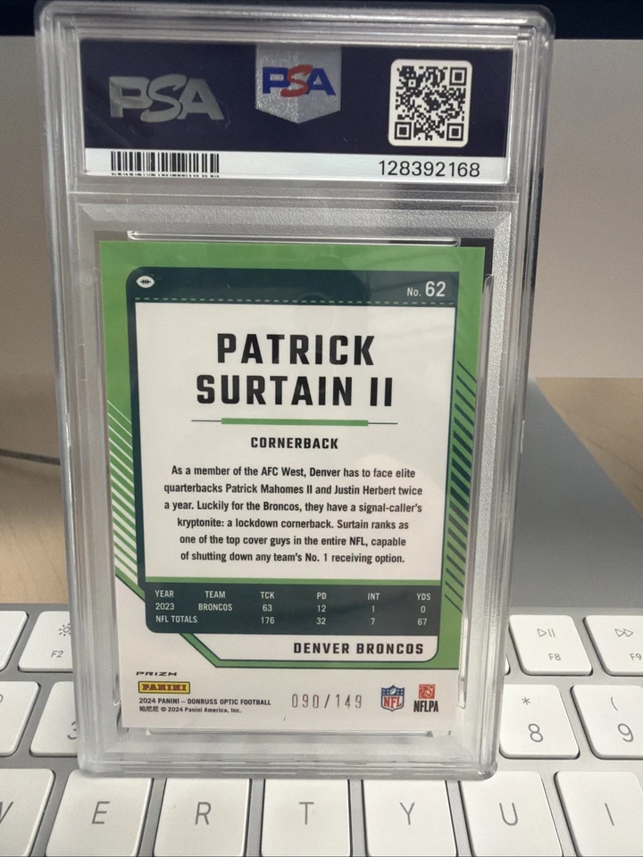 2024 Donruss Optic Patrick Surtain II Flex Psa 10 Pop 1 Broncos /149 - Image 2 of 2