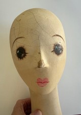 Vintage Mannequin Head Long Neck MCM Mod Hand Painted Store Display Fiberglass
